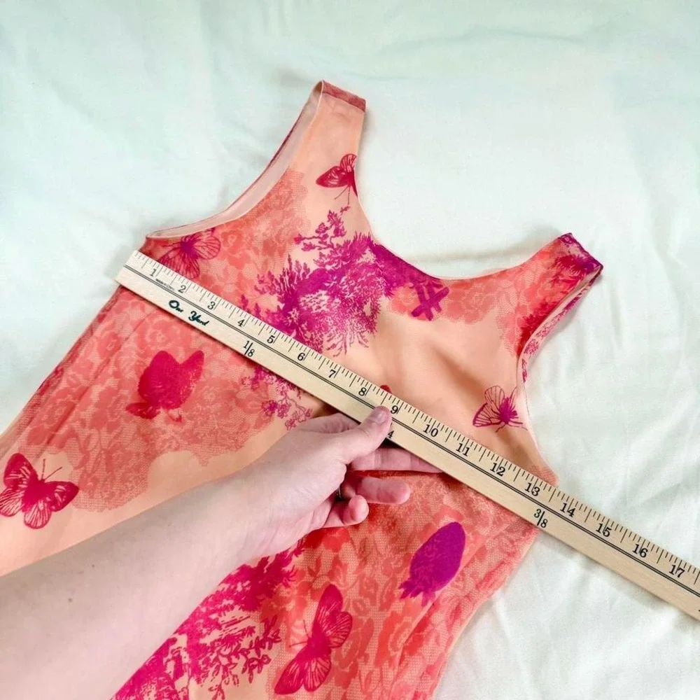 Y2K Hype Girls pink butterfly print high low dress‎ size 10